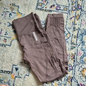 Gymshark Ribbed Seamless Leggings in Mauve Brown  like new size s